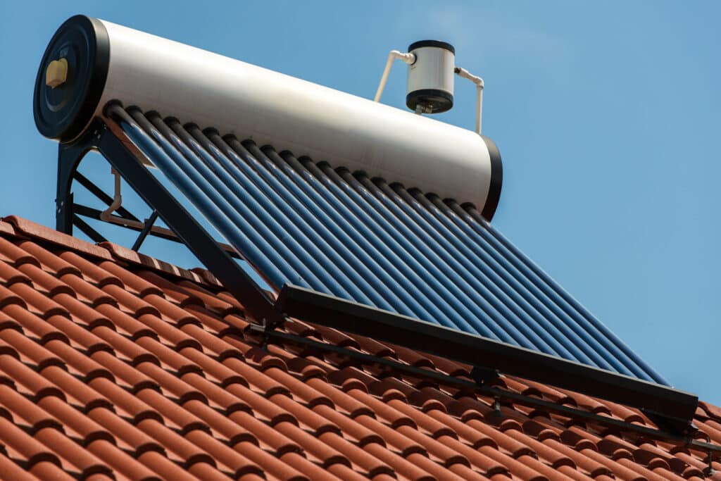 solar hot water system on rooftop by Solar Repairs